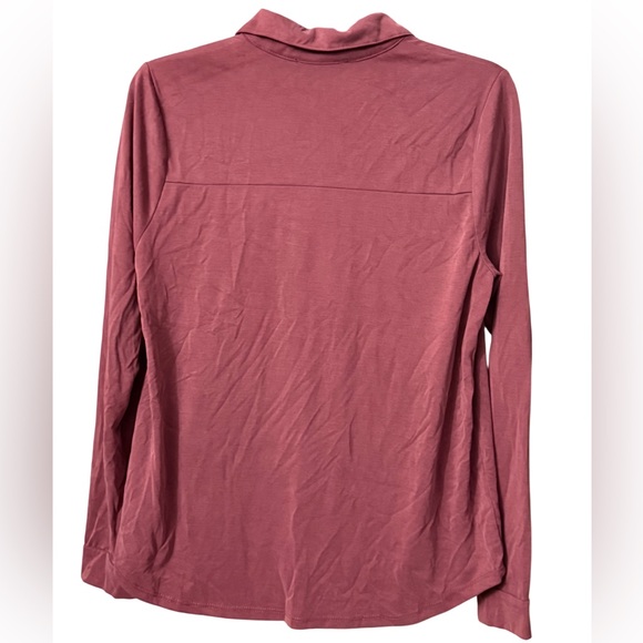 Green Envelope Los Angeles Dusty Rose Button Front Blouse Size M - Picture 3 of 4